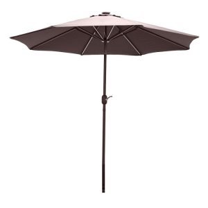 Jasmine Solar-Powered 2.7m Light-Up Parasol - Taupe | Outdoor Living | Parasols & Bases | The Elms