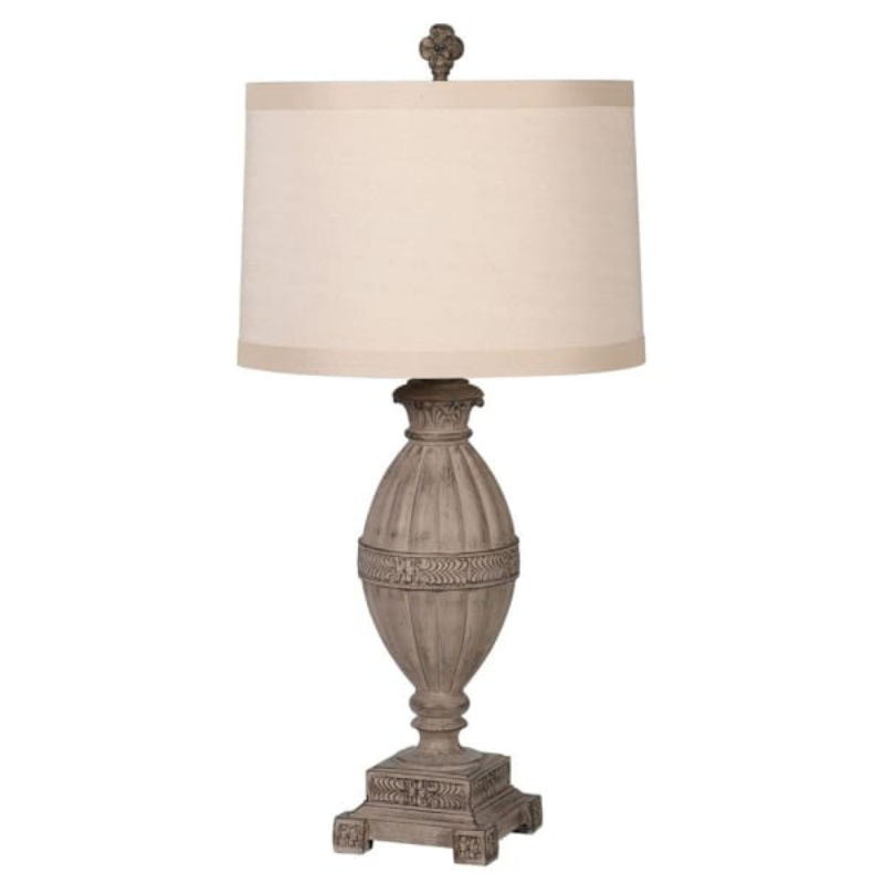 Ornate Table Lamp with Linen Shade | The Elms