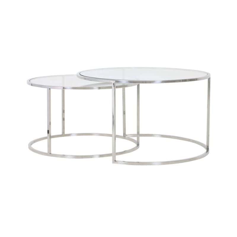 Duarte Coffee table - Nickel - Set of 2 | The Elms