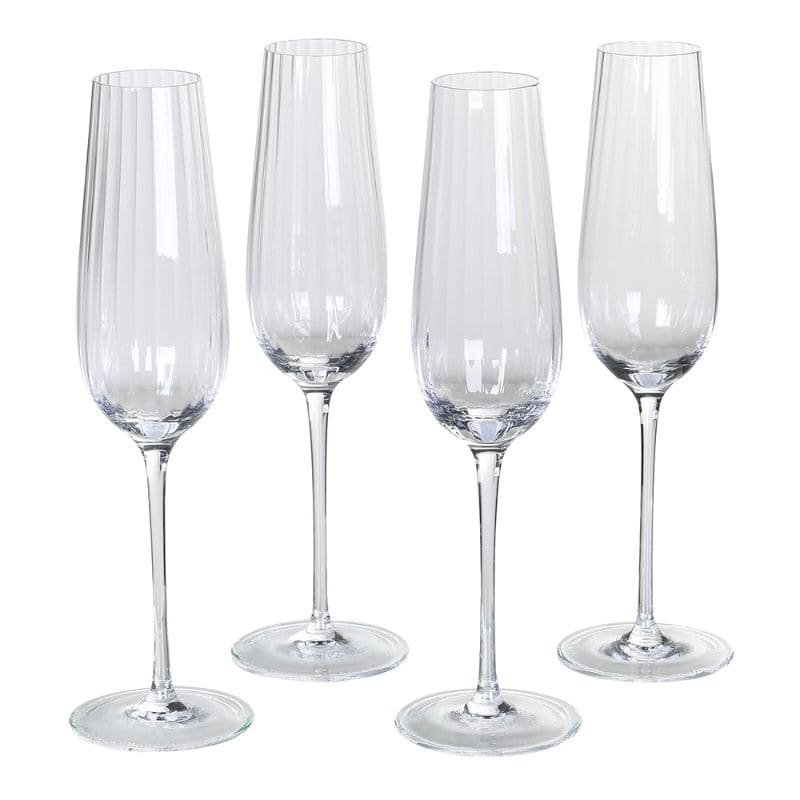 Ribbed Champagne Glasses - Set of 4 | Cups & Glasses | Glasses | The Elms