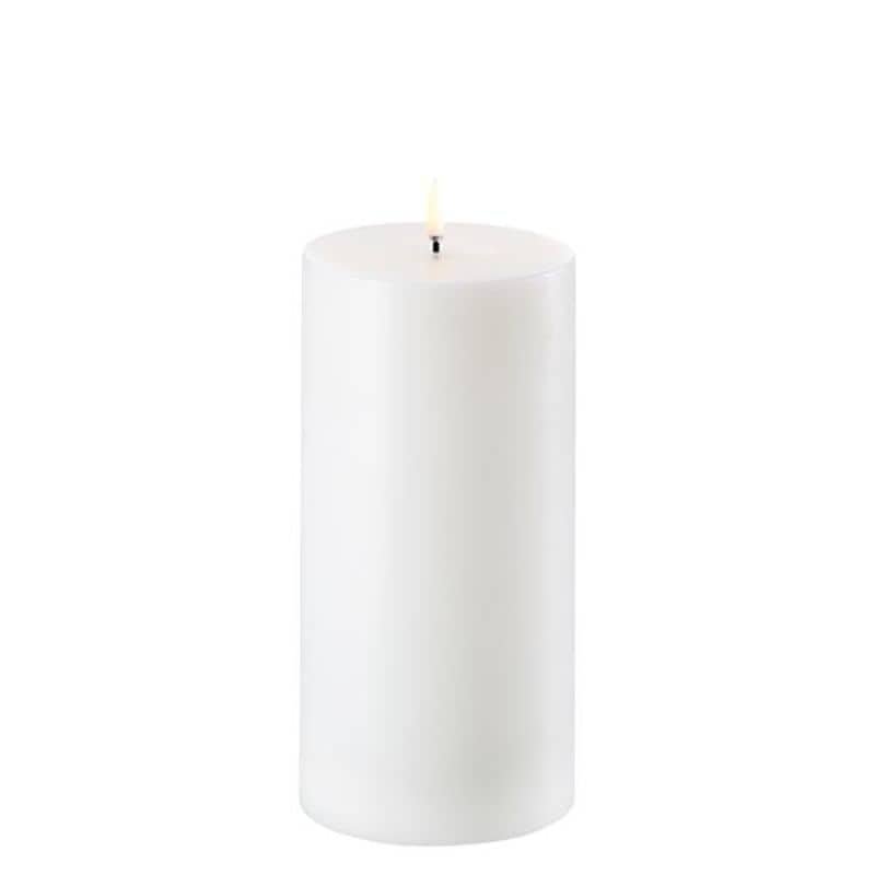 LED Pillar Candle with Shoulder - Nordic White - 10.1cm x 20cm | Fragrances | Candles & Diffusers | The Elms