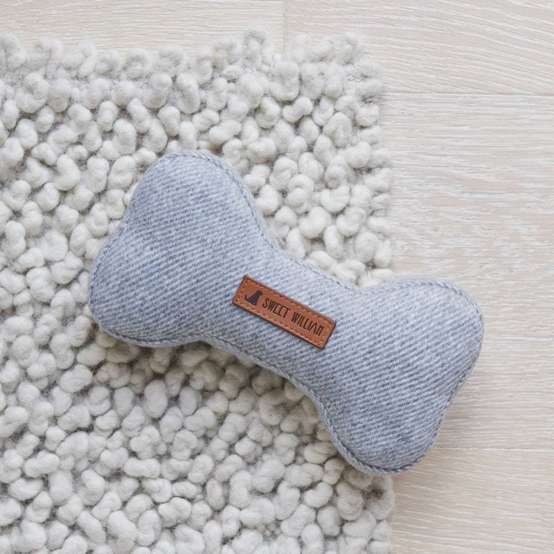 Tweed Dog Bone - Small - Grey | Pets | Pet Accessories | The Elms