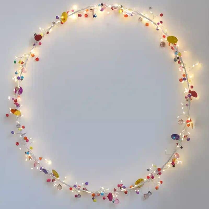 Folklore Circle Wreath - Warm White - 40cm - Battery Operated | Lamps | Wall Lamps | The Elms