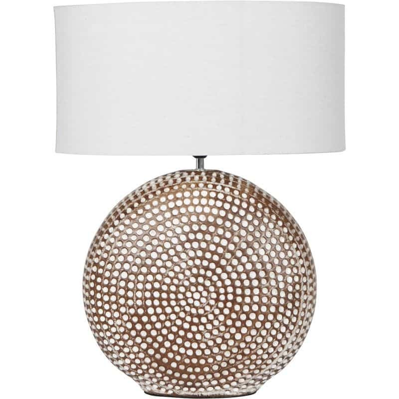 Chariot Round Ceramic Lamp Base with Shade - 65cm | Lamps | Table Lamps | The Elms