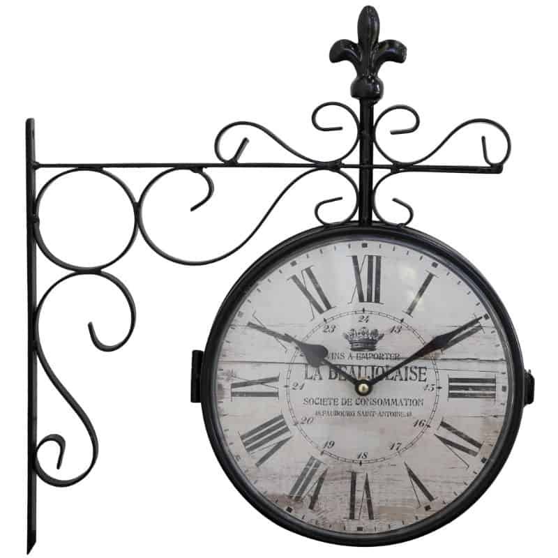 Black Double Wall Clock - 14 inch x 16 inch | Decorative Accessories | Clocks | The Elms