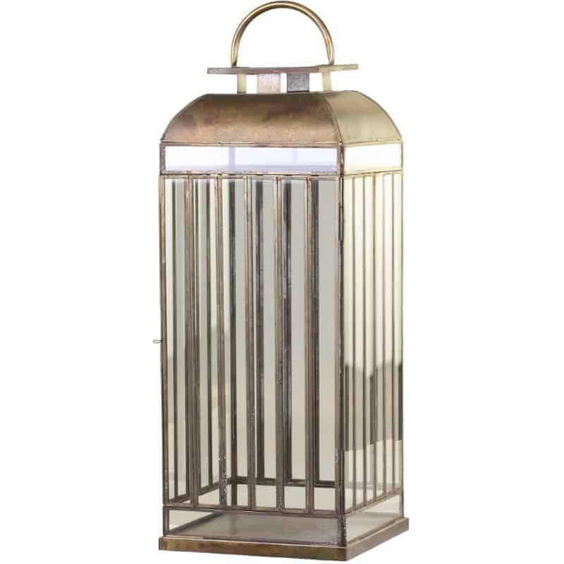 Antique Brass Lantern - 58cm | Garden Lighting | Lanterns | The Elms