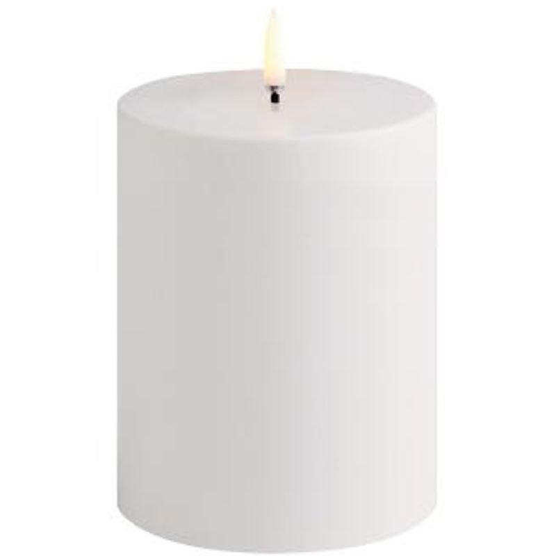 Outdoor LED Pillar Candle - White - 10.1cm x 12.8cm | Fragrances | Candles & Diffusers | The Elms