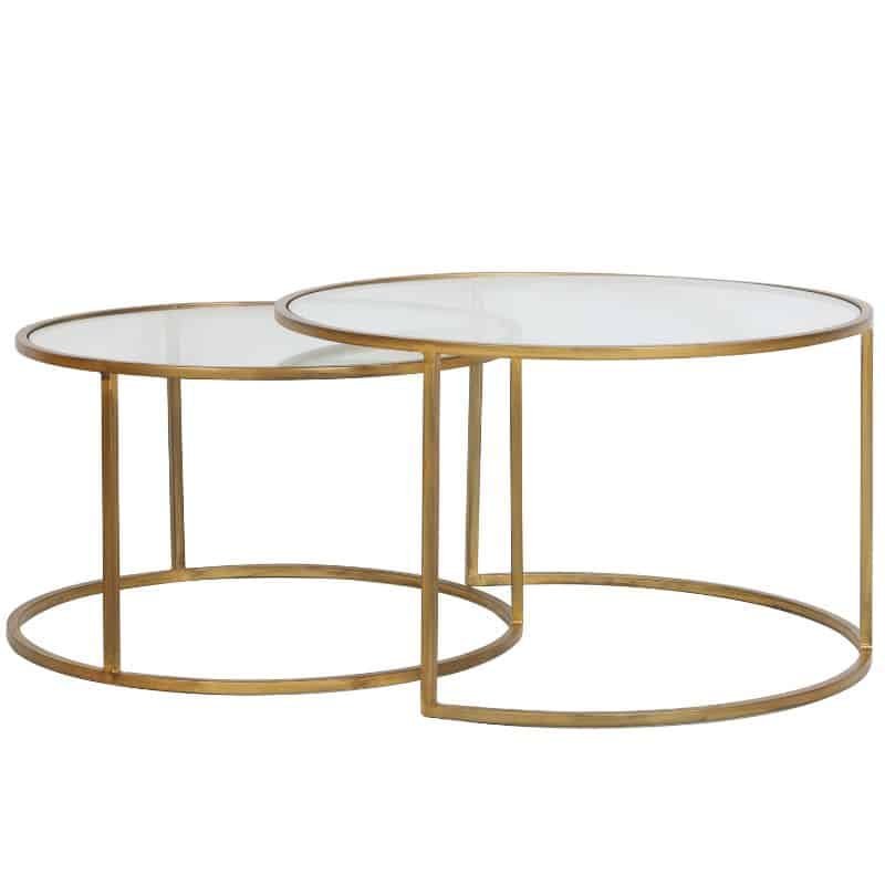 Duarte Gold Glass Coffee Tables - Set of 2 | Living Room | Coffee Tables & Side Tables | The Elms