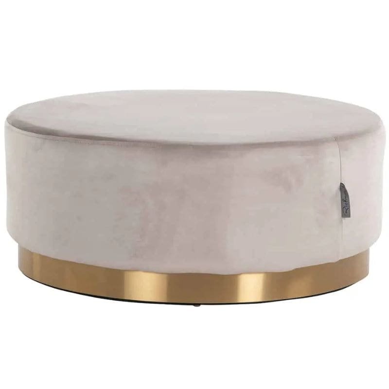 Emmy Khaki Velvet Footstool | Bedroom | Benches & Pouffes | The Elms