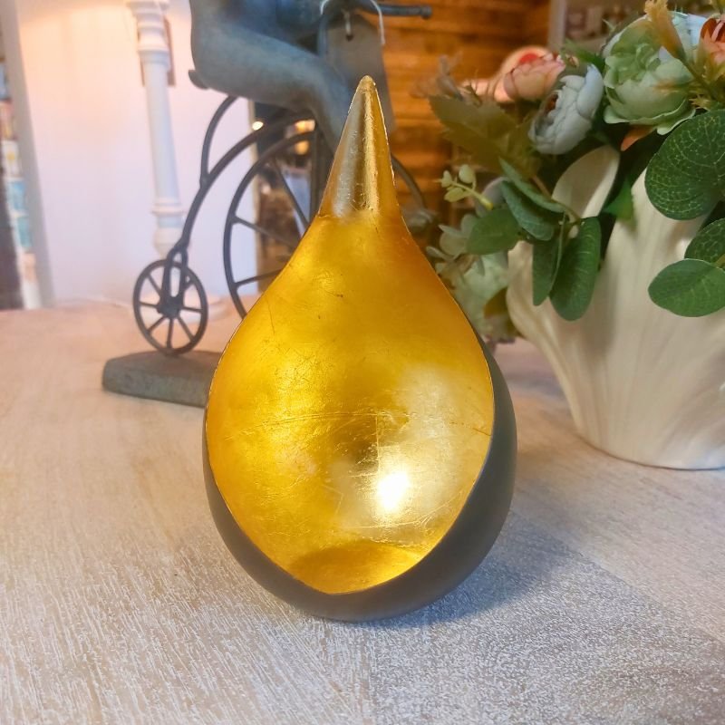 Antique Copper and Gold Tealight Holder - 16cm | Lighting Accessories | Hurricanes & Candle Holders | The Elms