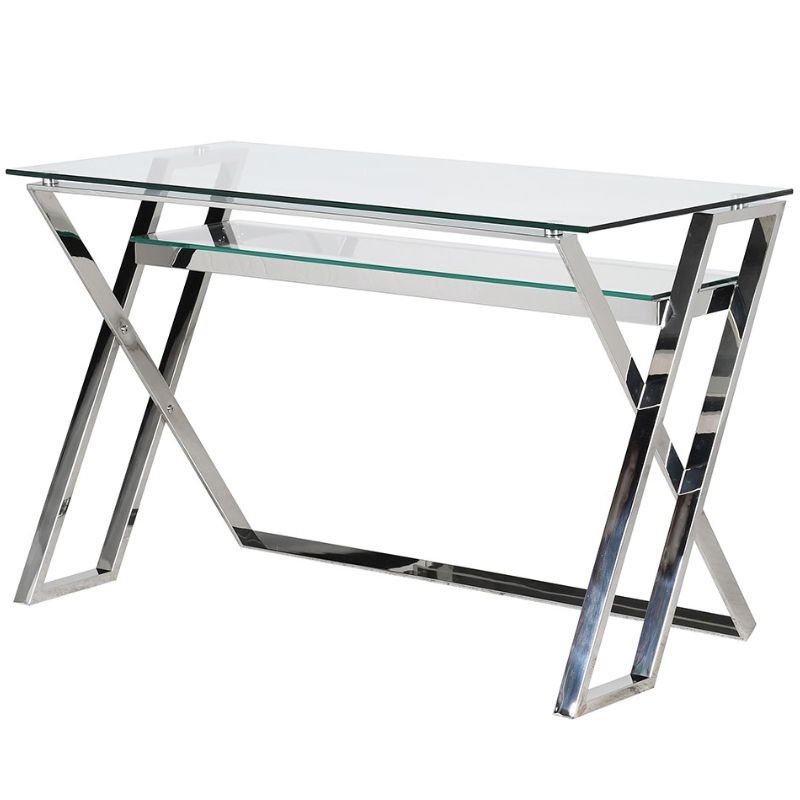 Silver Glass Desk - 120cm x 76cm | Office | Desks | The Elms