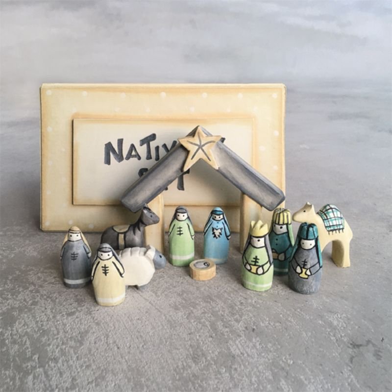 Small Boxed Nativity Set - 17.2cm x 10.5cm | Christmas | Christmas Decorative Accessories | The Elms