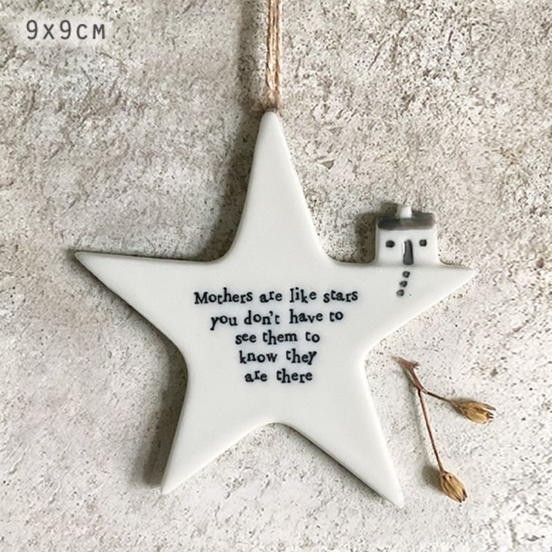 Mothers Like Stars Porcelain Hanging Star - 9.3cm x 8.5cm | Decorative Accessories | Decorative Objects | The Elms