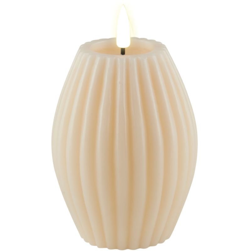 Deluxe Homeart Cream Stripe LED Candle - 7.5cm x 10cm | Candles & Diffusers | Candles | The Elms