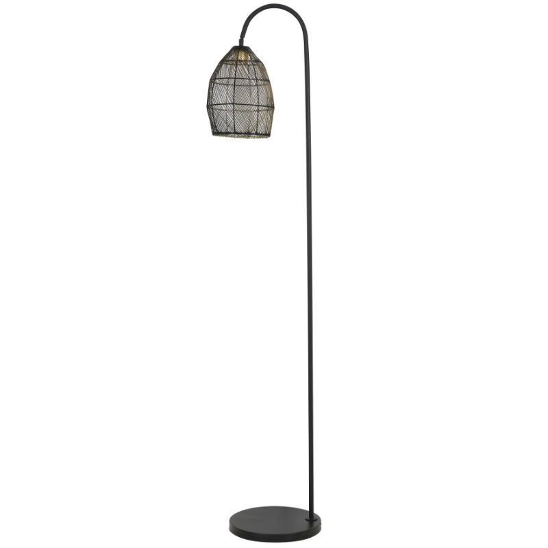 Meya Matte Black Gold Floor Lamp - 172cm | Lamps | Floor Lamps | The Elms