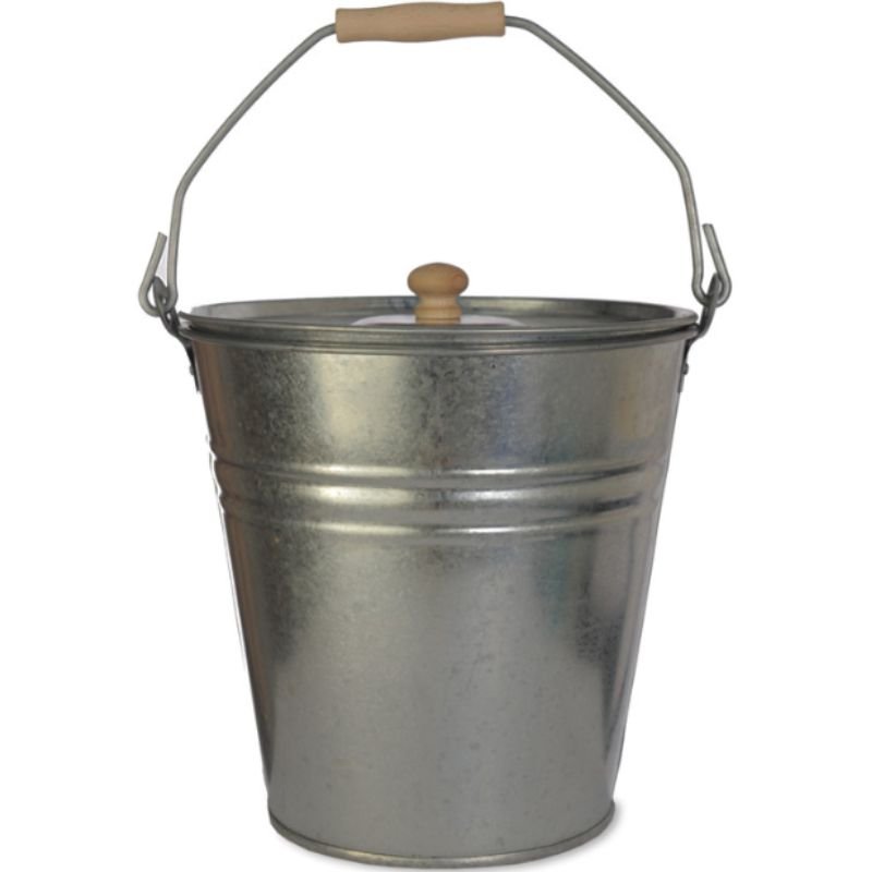 Jutland Fireside Bucket With Lid Steel - 34cm | Decorative Accessories | Decorative Objects | The Elms