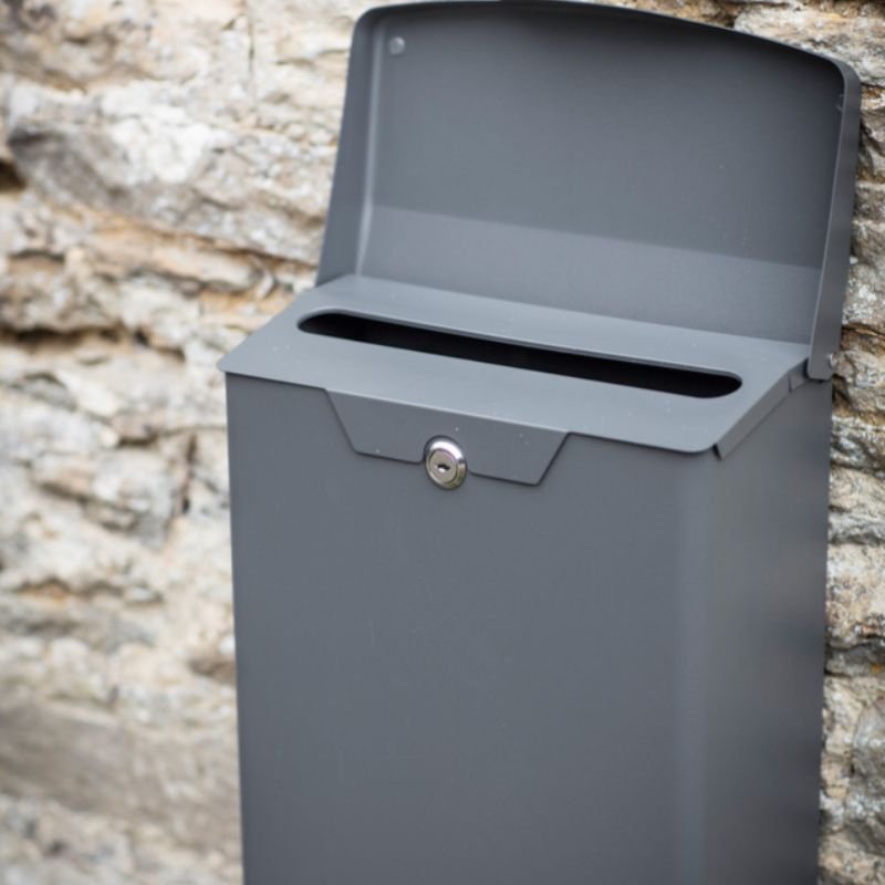 Shipton Charcoal Post Box - 29cm x 40cm | Outdoor Living | Garden Accessories | The Elms